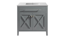 Load image into Gallery viewer, LAVIVA Vanity LAVIVA 313YG319-36G-MW Wimbledon - 36 - Grey Cabinet + Matte White VIVA Stone Solid Surface Countertop