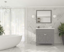Load image into Gallery viewer, LAVIVA Vanity LAVIVA 313YG319-36G-MW Wimbledon - 36 - Grey Cabinet + Matte White VIVA Stone Solid Surface Countertop