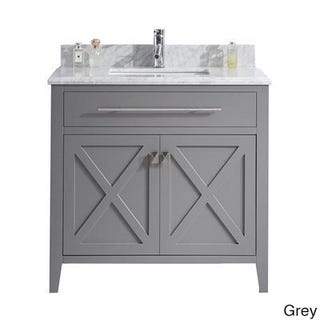 LAVIVA Vanity LAVIVA 313YG319-36G-WC Wimbledon - 36 - Grey Cabinet + White Carrera Counter