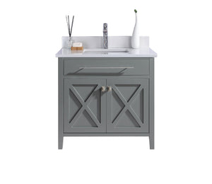 LAVIVA Vanity LAVIVA 313YG319-36G-WQ Wimbledon - 36 - Grey Cabinet + White Quartz Counter