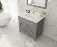 Load image into Gallery viewer, LAVIVA Vanity LAVIVA 313YG319-36G-WQ Wimbledon - 36 - Grey Cabinet + White Quartz Counter