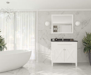 LAVIVA Vanity LAVIVA 313YG319-36W-BW Wimbledon - 36 - White Cabinet + Black Wood Counter