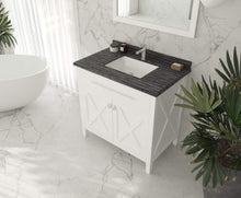 Load image into Gallery viewer, LAVIVA Vanity LAVIVA 313YG319-36W-BW Wimbledon - 36 - White Cabinet + Black Wood Counter