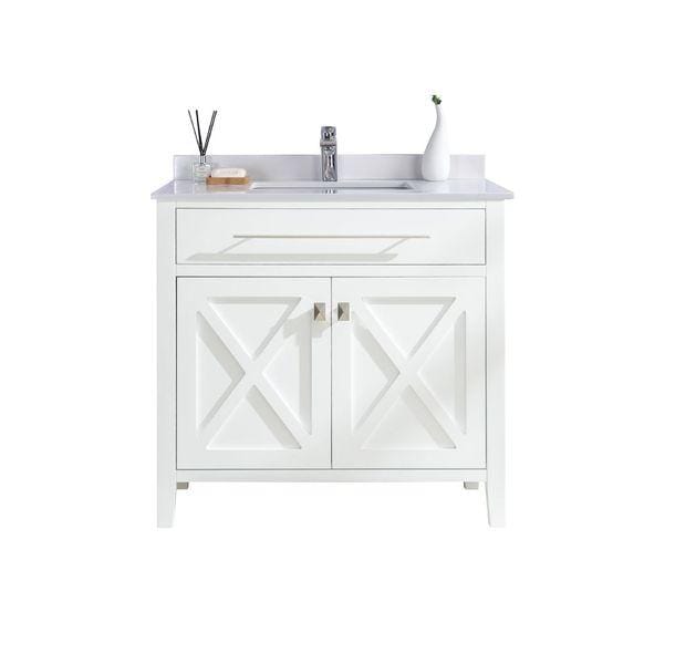 LAVIVA Vanity LAVIVA 313YG319-36W-WQ Wimbledon - 36 - White Cabinet + White Quartz Counter