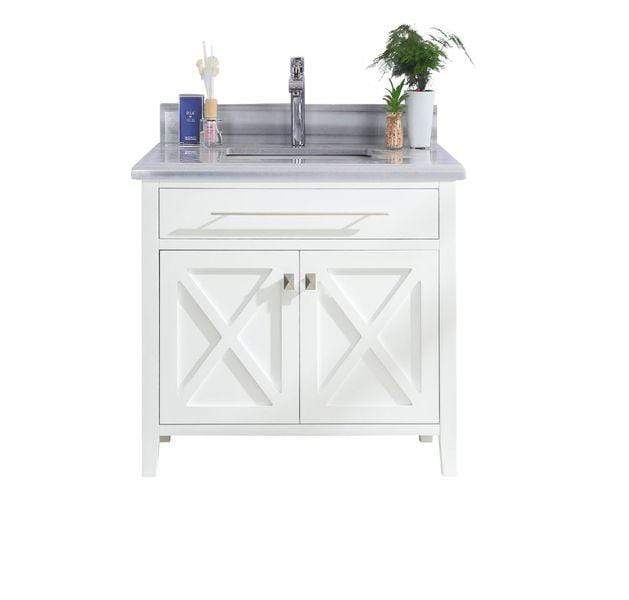 LAVIVA Vanity LAVIVA 313YG319-36W-WS Wimbledon - 36 - White Cabinet + White Stripes Counter