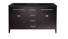 Load image into Gallery viewer, LAVIVA Vanity LAVIVA 313YG319-60B-MB Wimbledon - 60 - Brown Cabinet + Matte Black VIVA Stone Solid Surface Countertop