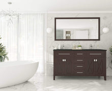 Load image into Gallery viewer, LAVIVA Vanity LAVIVA 313YG319-60B-MB Wimbledon - 60 - Brown Cabinet + Matte Black VIVA Stone Solid Surface Countertop