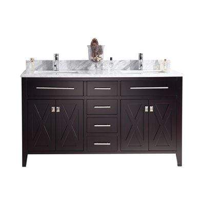 LAVIVA Vanity LAVIVA 313YG319-60B-WC Wimbledon - 60 - Brown Cabinet + White Carrera Counter