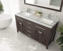 Load image into Gallery viewer, LAVIVA Vanity LAVIVA 313YG319-60B-WS Wimbledon - 60 - Brown Cabinet + White Stripes Counter