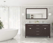 Load image into Gallery viewer, LAVIVA Vanity LAVIVA 313YG319-60B-WS Wimbledon - 60 - Brown Cabinet + White Stripes Counter