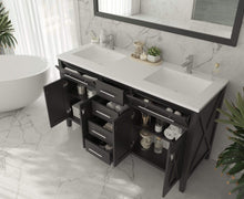 Load image into Gallery viewer, LAVIVA Vanity LAVIVA 313YG319-60E-MW Wimbledon - 60 - Espresso Cabinet + Matte White VIVA Stone Solid Surface Countertop