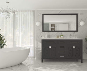 LAVIVA Vanity LAVIVA 313YG319-60E-WC Wimbledon - 60 - Espresso Cabinet + White Carrera Counter