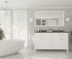 LAVIVA Vanity LAVIVA 313YG319-60W-BW Wimbledon - 60 - White Cabinet + Black Wood Counter