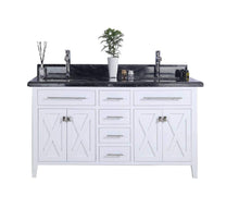 Load image into Gallery viewer, LAVIVA Vanity LAVIVA 313YG319-60W-BW Wimbledon - 60 - White Cabinet + Black Wood Counter