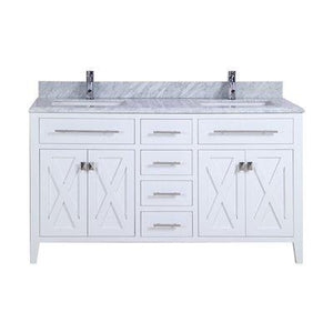 LAVIVA Vanity LAVIVA 313YG319-60W-WC Wimbledon - 60 - White Cabinet + White Carrera Counter