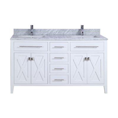LAVIVA Vanity LAVIVA 313YG319-60W-WC Wimbledon - 60 - White Cabinet + White Carrera Counter