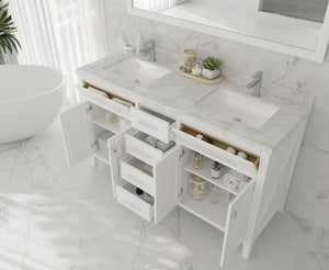 LAVIVA Vanity LAVIVA 313YG319-60W-WC Wimbledon - 60 - White Cabinet + White Carrera Counter