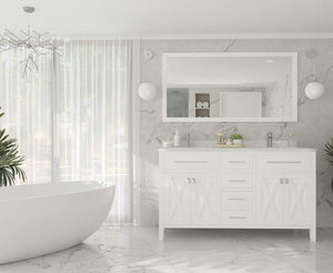 LAVIVA Vanity LAVIVA 313YG319-60W-WC Wimbledon - 60 - White Cabinet + White Carrera Counter