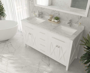 LAVIVA Vanity LAVIVA 313YG319-60W-WC Wimbledon - 60 - White Cabinet + White Carrera Counter