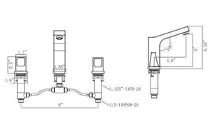 Legion Furniture Bathroom Faucets Legion Furniture ZY1003 Widespread UPC Faucet and Drain