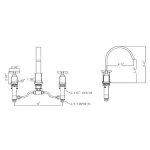 Legion Furniture Bathroom Faucets Legion Furniture ZY2511 Widespread UPC Faucet With Drain