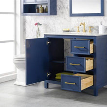 Load image into Gallery viewer, Legion Furniture Vanity Legion Furniture 36&quot; Blue Finish Sink Vanity Cabinet With Carrara White Top WLF2136-B