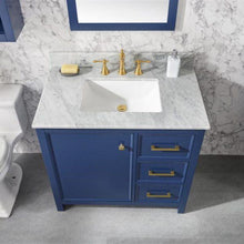 Load image into Gallery viewer, Legion Furniture Vanity Legion Furniture 36&quot; Blue Finish Sink Vanity Cabinet With Carrara White Top WLF2136-B