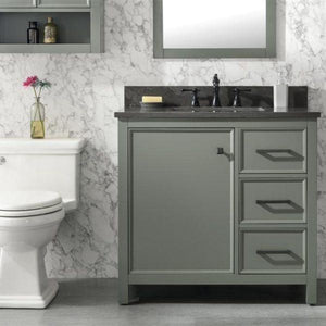 Legion Furniture Vanity Legion Furniture 36" Pewter Green Finish Sink Vanity Cabinet With Blue Limestone Top WLF2136-PG