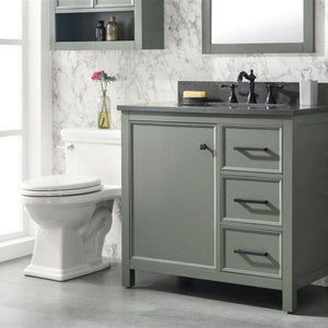 Legion Furniture Vanity Legion Furniture 36" Pewter Green Finish Sink Vanity Cabinet With Blue Limestone Top WLF2136-PG