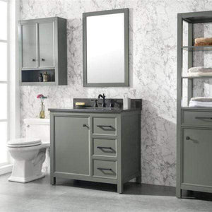 Legion Furniture Vanity Legion Furniture 36" Pewter Green Finish Sink Vanity Cabinet With Blue Limestone Top WLF2136-PG