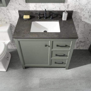 Legion Furniture Vanity Legion Furniture 36" Pewter Green Finish Sink Vanity Cabinet With Blue Limestone Top WLF2136-PG