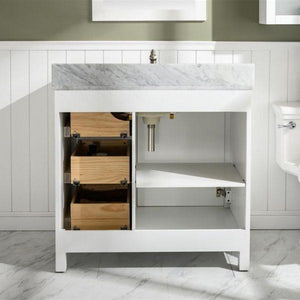 Legion Furniture Vanity Legion Furniture 36" White Finish Sink Vanity Cabinet With Carrara White Top WLF2136-W