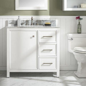 Legion Furniture Vanity Legion Furniture 36" White Finish Sink Vanity Cabinet With Carrara White Top WLF2136-W