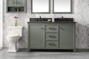 Legion Furniture Vanity Legion Furniture 54" Pewter Green Finish Double Sink Vanity Cabinet With Blue Lime Stone Top WLF2154-PG