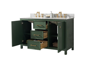 Legion Furniture Vanity Legion Furniture 54" Vogue Green Finish Double Sink Vanity Cabinet With Carrera White Top WLF2154-VG