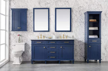 Load image into Gallery viewer, Legion Furniture Vanity Legion Furniture 60&quot; Blue Finish Double Sink Vanity Cabinet With Carrara White Top WLF2260D-B