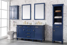 Load image into Gallery viewer, Legion Furniture Vanity Legion Furniture 60&quot; Blue Finish Double Sink Vanity Cabinet With Carrara White Top WLF2260D-B