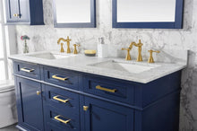 Load image into Gallery viewer, Legion Furniture Vanity Legion Furniture 60&quot; Blue Finish Double Sink Vanity Cabinet With Carrara White Top WLF2260D-B