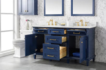 Load image into Gallery viewer, Legion Furniture Vanity Legion Furniture 60&quot; Blue Finish Double Sink Vanity Cabinet With Carrara White Top WLF2260D-B