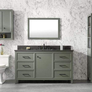 Legion Furniture Vanity Legion Furniture 60" Pewter Green Finish Single Sink Vanity Cabinet With Blue Limestone Top WLF2160S-PG