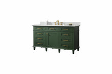 Load image into Gallery viewer, Legion Furniture Vanity Legion Furniture 60&quot; Vogue Green Finish Single Sink Vanity Cabinet With Carrara White Top WLF2260S-VG