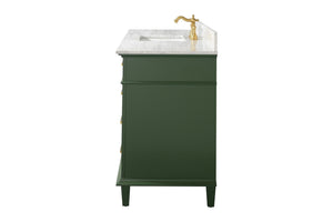 Legion Furniture Vanity Legion Furniture 60" Vogue Green Finish Single Sink Vanity Cabinet With Carrara White Top WLF2260S-VG