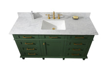 Load image into Gallery viewer, Legion Furniture Vanity Legion Furniture 60&quot; Vogue Green Finish Single Sink Vanity Cabinet With Carrara White Top WLF2260S-VG