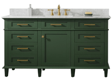 Load image into Gallery viewer, Legion Furniture Vanity Legion Furniture 60&quot; Vogue Green Finish Single Sink Vanity Cabinet With Carrara White Top WLF2260S-VG