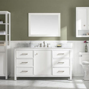Legion Furniture Vanity Legion Furniture 60" White Finish Single Sink Vanity Cabinet With Carrara White Top WLF2160S-W