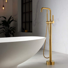 Load image into Gallery viewer, Vinnova Bathroom Faucets Vinnova Delara Freestanding Chrome Tub Faucet with Hand Shower