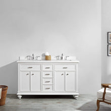 Load image into Gallery viewer, Vinnova Vanity Charlotte 60&quot; Double Vanity in White with Carrara Quartz Stone Top  Without Mirror