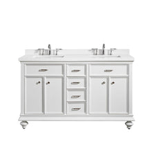 Load image into Gallery viewer, Vinnova Vanity Charlotte 60&quot; Double Vanity in White with Carrara Quartz Stone Top  Without Mirror