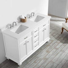Load image into Gallery viewer, Vinnova Vanity Charlotte 60&quot; Double Vanity in White with Carrara Quartz Stone Top  Without Mirror