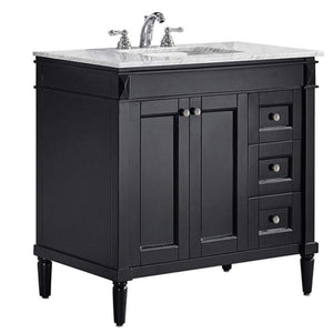 Vinnova Vanity Espresso with Mirror $896.00 Vinnova Catania 36" Vanity in Espresso with Carrara White Marble Countertop Without Mirror